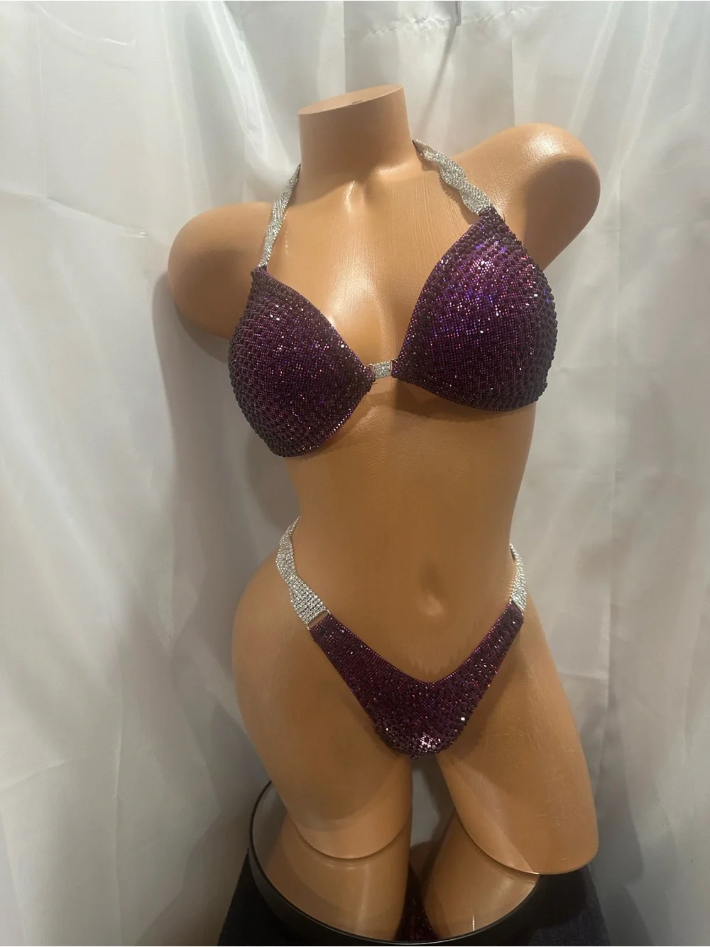 NPC Figure suit 34D cup Med bottom NWT all rhinestones handmade